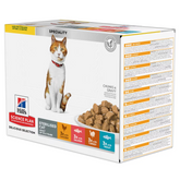 Hill's Science Plan Aliment Humide Chat Adulte Stérilisé (1-6) - au Poulet, à la Truite, à la Dinde, au Saumon (4x3pcs)(12x85g)